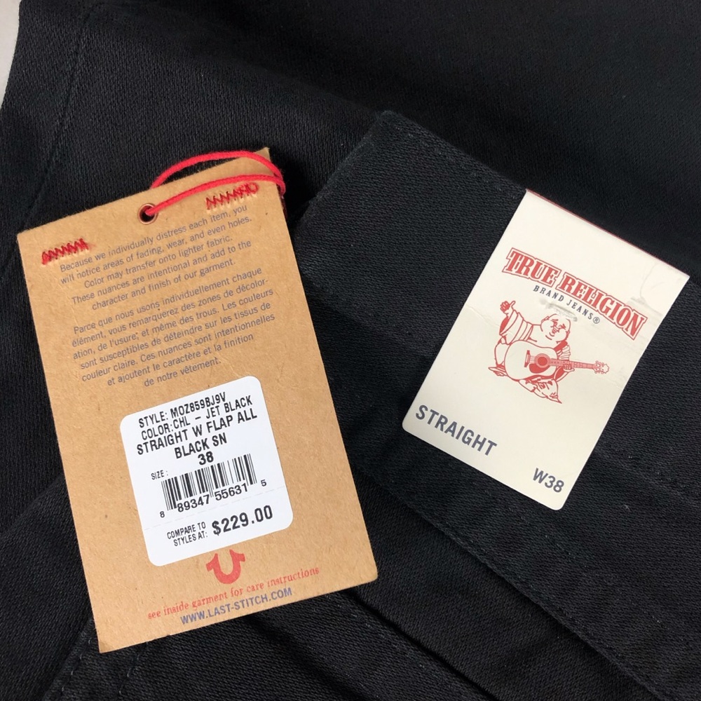 True Religion Ricky Straight Jean Black 💜HP 7x!!! Holiday Gift for Him - Picture 6 of 8